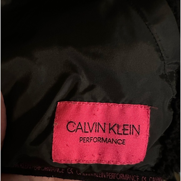 Calvin Klein Performance Quarter Zip Sherpa Hoodie Girls Youth Large Black Pink - Picture 4 of 6